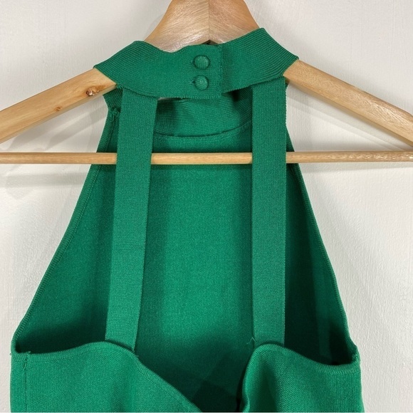 Eva Mendes: Stretchy Bodycon Sleeveless Fitted Midi Dress Emerald Green XS (NWT) - Picture 6 of 7